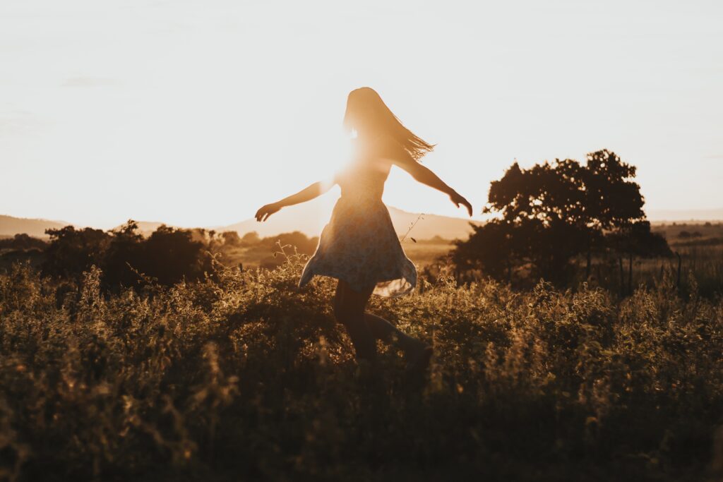 Mighty Women | Are you stressed, dance, field, outside, sunset, joy